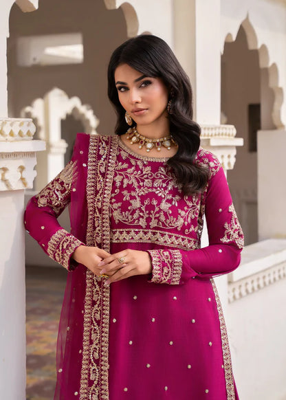 SAROSH Luxury classy style Chiffon 3 piece ready to wear traditional embroidered asian suit stylish womenswear outfit