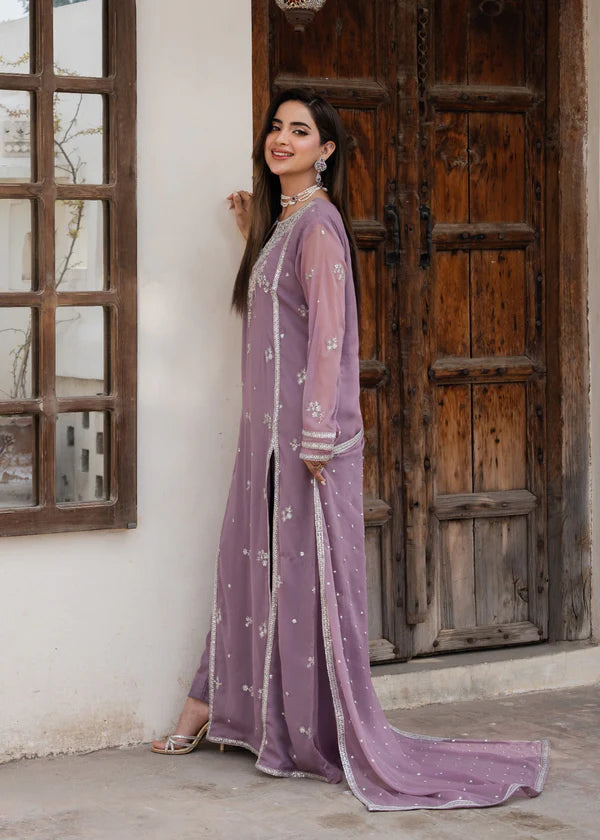 JASMIN Luxury classy Slit style Chiffon 3 piece ready to wear traditional embroidered asian suit stylish womenswear outfit