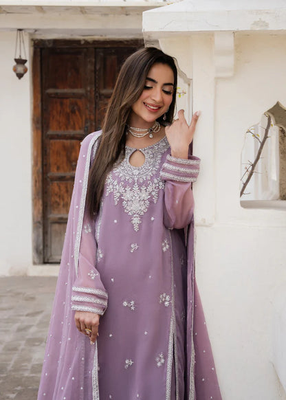 JASMIN Luxury classy Slit style Chiffon 3 piece ready to wear traditional embroidered asian suit stylish womenswear outfit
