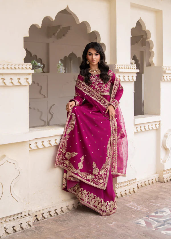 SAROSH Luxury classy style Chiffon 3 piece ready to wear traditional embroidered asian suit stylish womenswear outfit