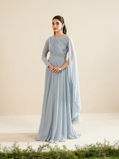 Whisper Luxury classy style Chiffon Maxi ready to wear modern embroidered asian stylish womenswear outfit