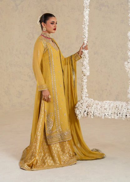 Naimal luxury chiffon Embroidered womenswear 3 piece ready to wear suit (Watch video)