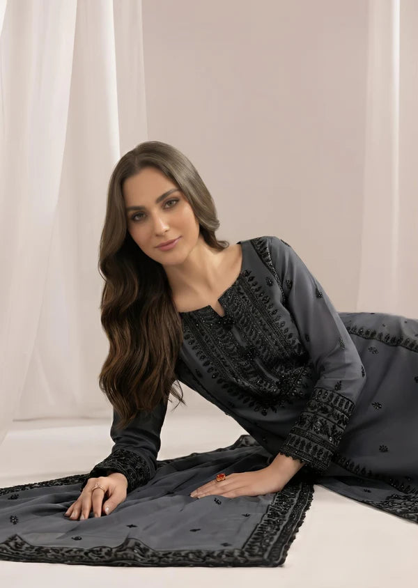 TAHIRA Luxury classy style Chiffon 3 piece ready to wear traditional embroidered asian suit stylish womenswear outfit