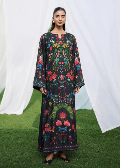 PRL-09- 1 piece Straight Cut Kaftan printed Poly Lawn loose fitting - Ready to wear summer outfit women wear