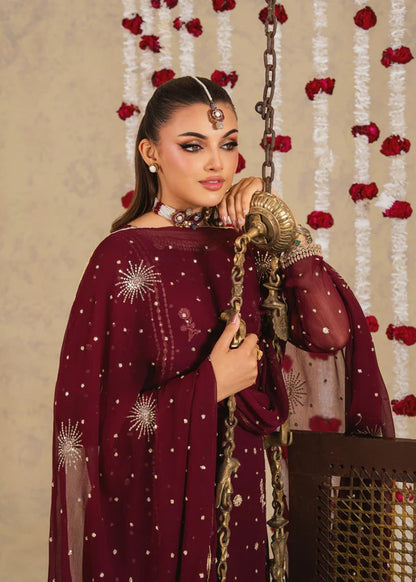 Kiran luxury chiffon Embroidered womenswear 3 piece ready to wear suit (Watch video)