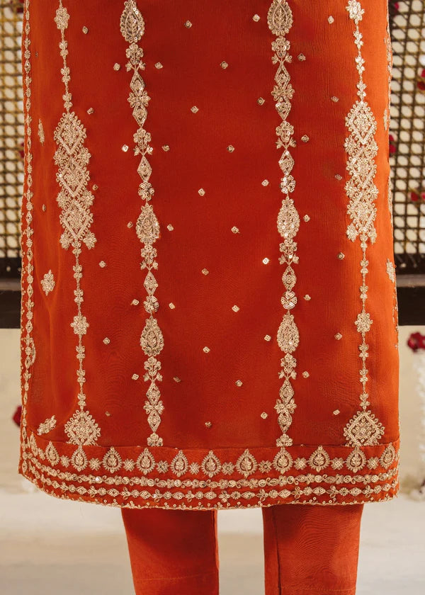 RUMI luxury chiffon Embroidered womenswear 3 piece ready to wear suit (Watch video)