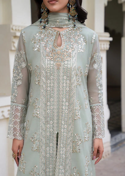 ZAHRA Luxury classy Slit style Chiffon 3 piece ready to wear traditional embroidered asian suit stylish womenswear outfit (Watch video) SHIRT LENGTH 47”-48”
