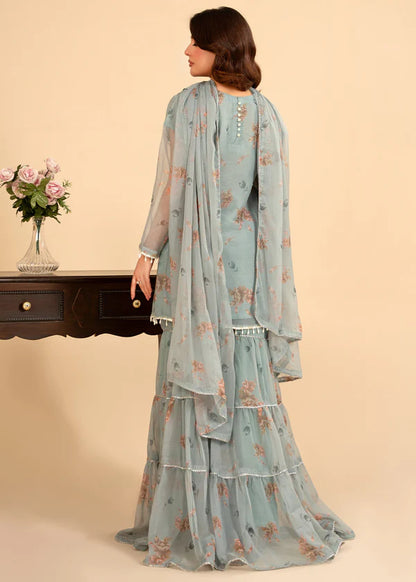 RANI luxury chiffon Embroidered Flared Gharara womenswear 3 piece ready to wear suit