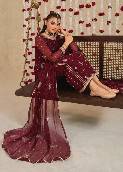 Kiran luxury chiffon Embroidered womenswear 3 piece ready to wear suit (Watch video)