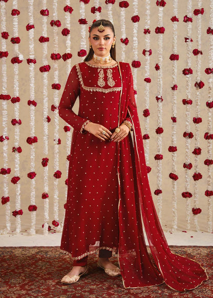 GULNAR luxury chiffon Embroidered womenswear 3 piece ready to wear suit (Watch video)
