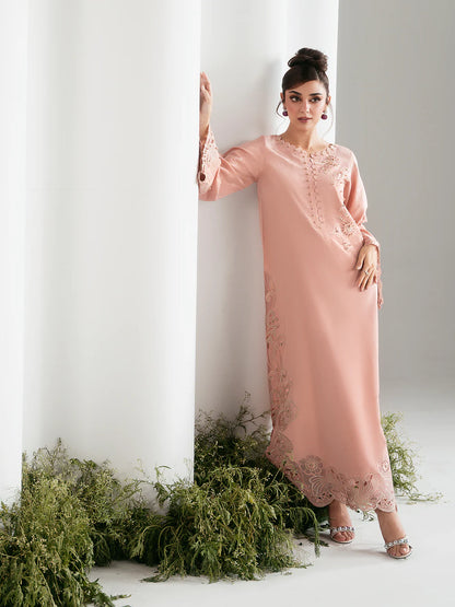 AZURE Luxury classy stylish Silk Kaftan outfit ready to wear modern embroidered asian stylish womenswear outfit
