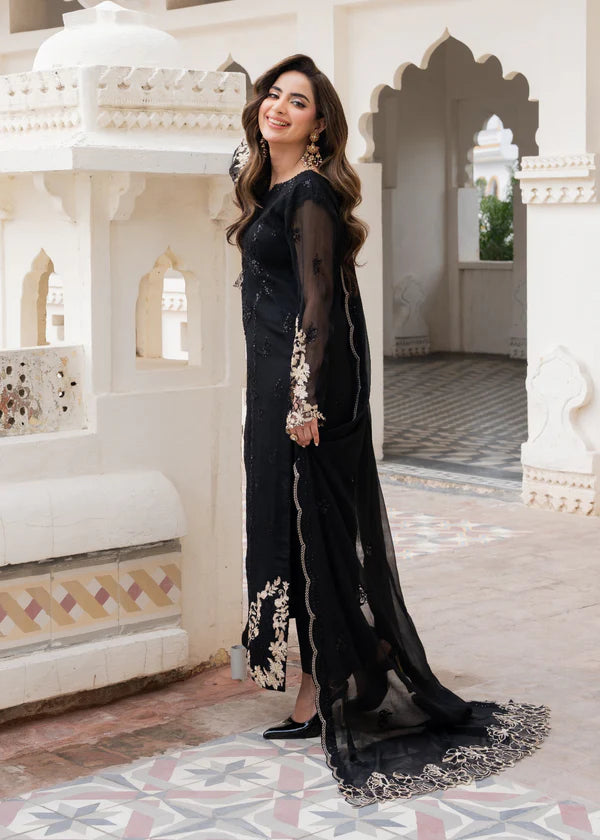 MAHAM Luxury classy style Chiffon 3 piece ready to wear traditional embroidered asian suit stylish womenswear outfit - SHIRT LENGHT 45”-47”  (Watch video)