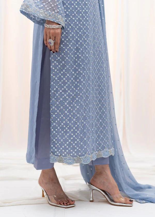 MARIAM Luxury classy style Chiffon 3 piece ready to wear traditional embroidered asian suit stylish womenswear outfit