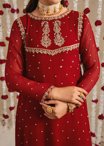 GULNAR luxury chiffon Embroidered womenswear 3 piece ready to wear suit (Watch video)