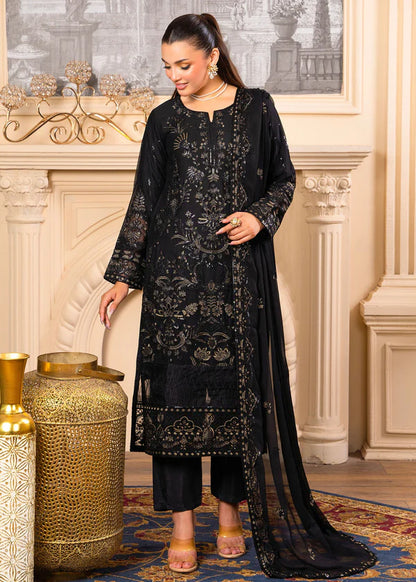IQRA Luxury classy Black Chiffon 3 piece ready to wear traditional embroidered asian stylish womenswear outfit