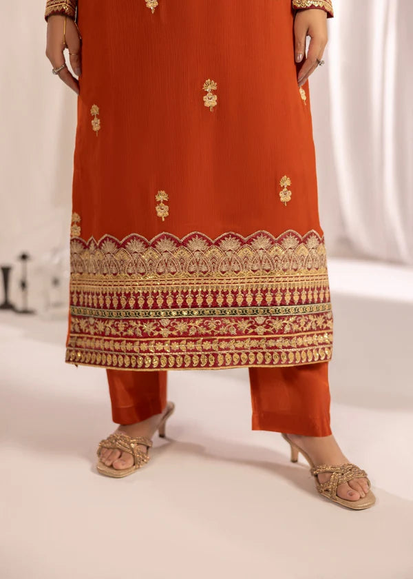 SAHILA Luxury classy style Chiffon 3 piece ready to wear traditional embroidered asian suit stylish womenswear outfit