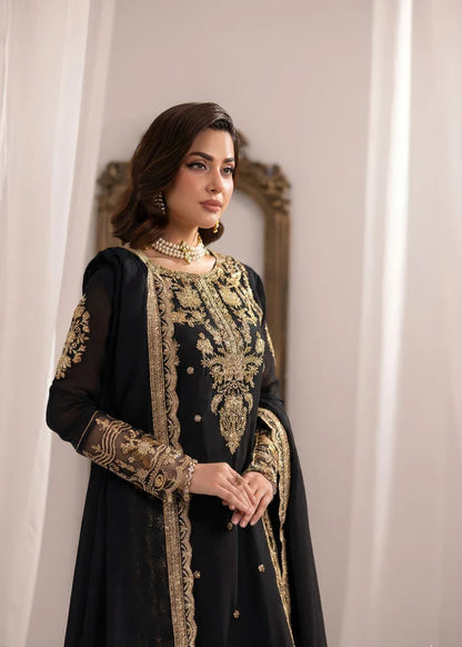 Laiba BLACK Luxury classy Chiffon 3 piece ready to wear traditional embroidered asian stylish womenswear outfit