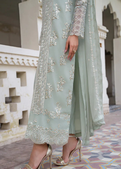 ZAHRA Luxury classy Slit style Chiffon 3 piece ready to wear traditional embroidered asian suit stylish womenswear outfit (Watch video) SHIRT LENGTH 47”-48”