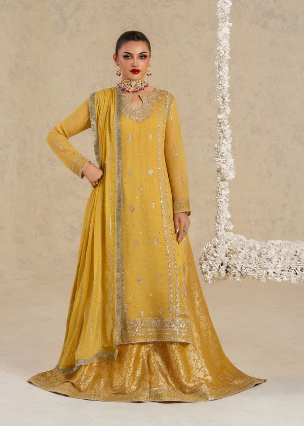 Naimal luxury chiffon Embroidered womenswear 3 piece ready to wear suit (Watch video)