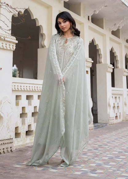 ZAHRA Luxury classy Slit style Chiffon 3 piece ready to wear traditional embroidered asian suit stylish womenswear outfit (Watch video) SHIRT LENGTH 47”-48”