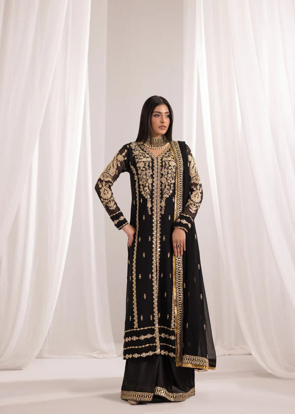 NABILA Luxury classy style Chiffon 3 piece ready to wear traditional embroidered asian suit stylish womenswear outfit