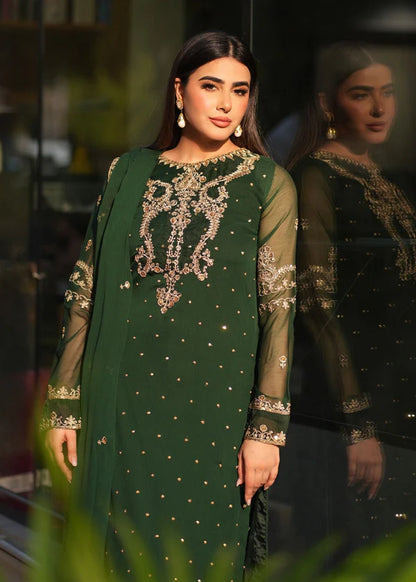 SABEEN luxury chiffon Embroidered womenswear 3 piece ready to wear suit (Watch video)