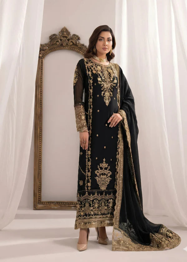 Laiba BLACK Luxury classy Chiffon 3 piece ready to wear traditional embroidered asian stylish womenswear outfit