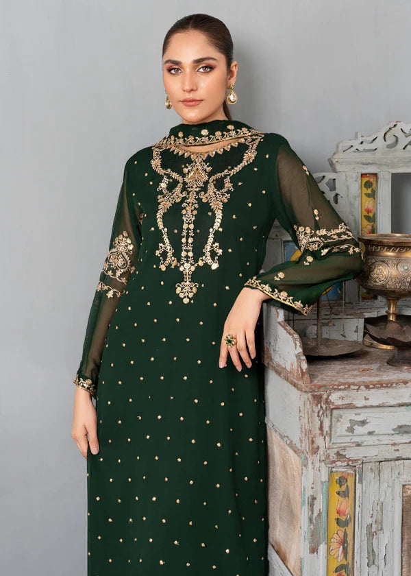 SABEEN luxury chiffon Embroidered womenswear 3 piece ready to wear suit (Watch video)