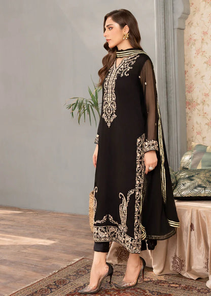 IZEL - 3 piece ready to wear traditional embroidered Chiffon suit