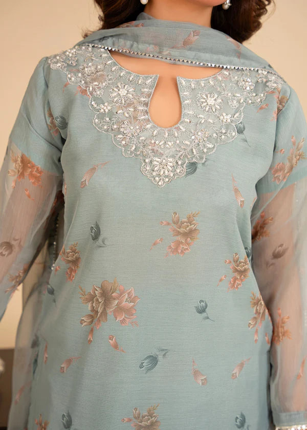 RANI luxury chiffon Embroidered Flared Gharara womenswear 3 piece ready to wear suit