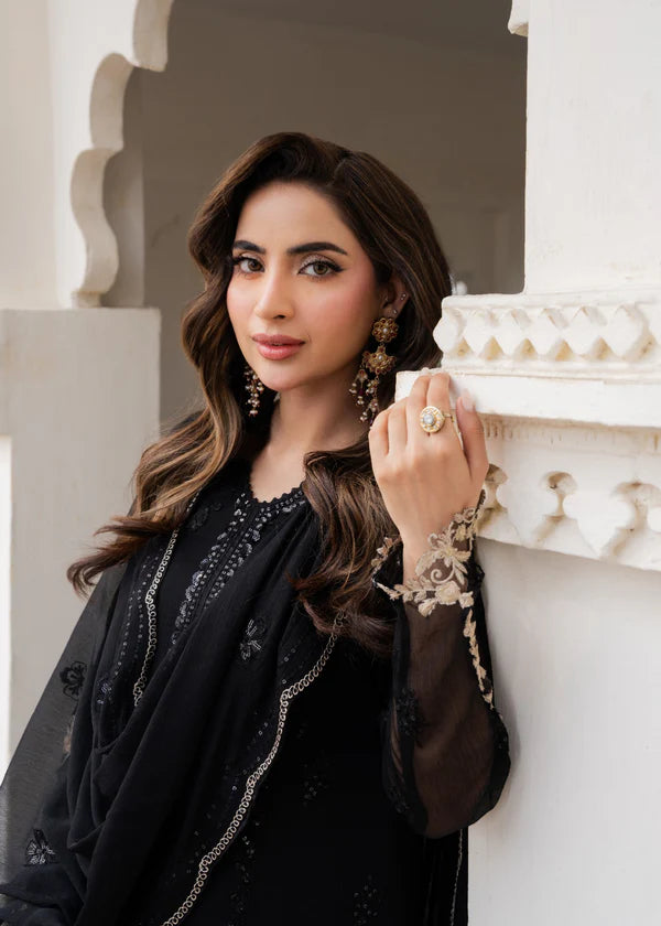 MAHAM Luxury classy style Chiffon 3 piece ready to wear traditional embroidered asian suit stylish womenswear outfit - SHIRT LENGHT 45”-47”  (Watch video)