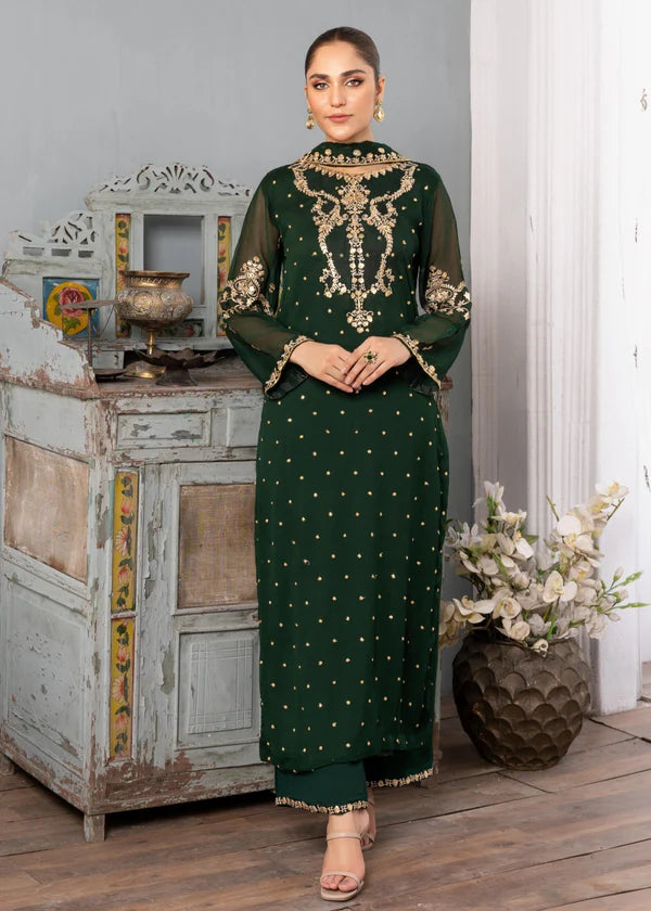 SABEEN luxury chiffon Embroidered womenswear 3 piece ready to wear suit (Watch video)