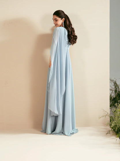 Whisper Luxury classy style Chiffon Maxi ready to wear modern embroidered asian stylish womenswear outfit