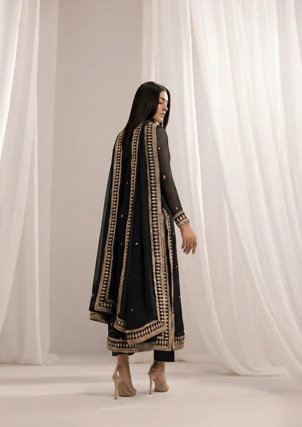 NABIHA Luxury classy style Chiffon 3 piece ready to wear traditional embroidered asian suit stylish womenswear outfit