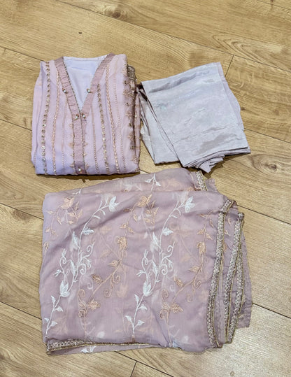 Diana Chiffon 3 piece ready to wear traditional suit