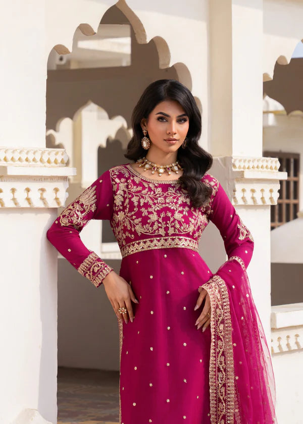 SAROSH Luxury classy style Chiffon 3 piece ready to wear traditional embroidered asian suit stylish womenswear outfit