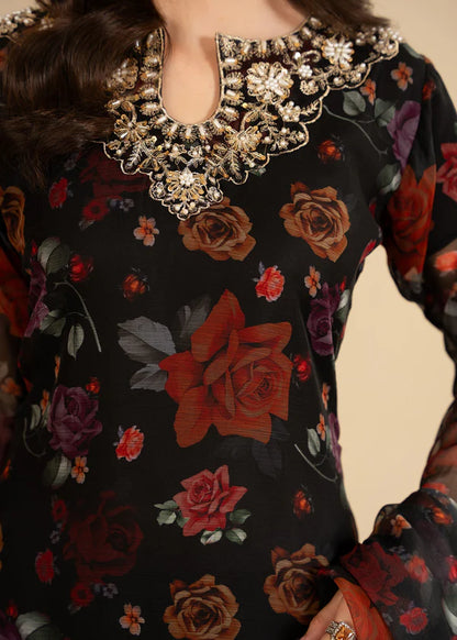 Kajol luxury chiffon Embroidered Flared Gharara womenswear 3 piece ready to wear suit