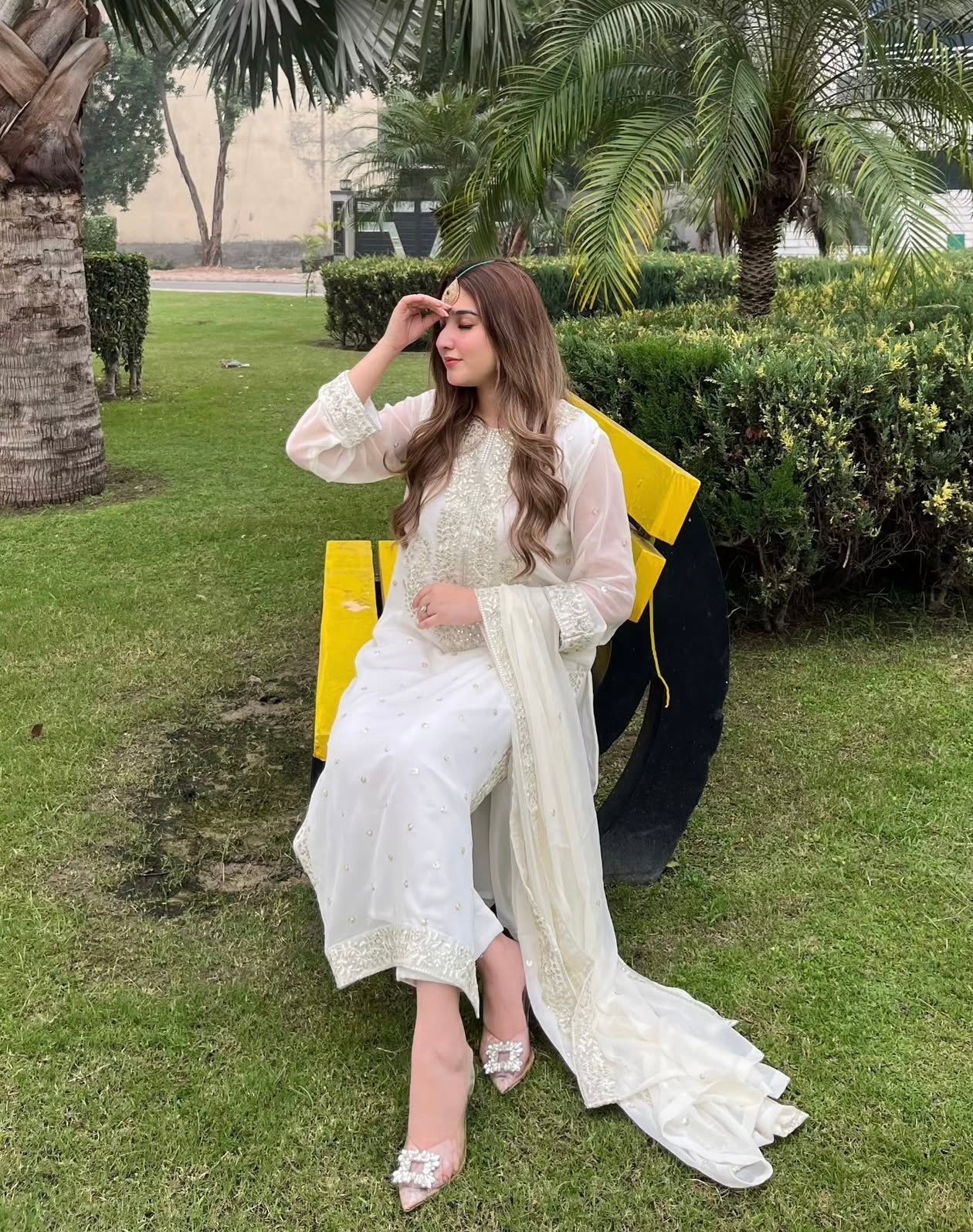 Sara Luxury Chiffon silver embroidered traditional 3 piece suit ready to wear long shirt style outfit