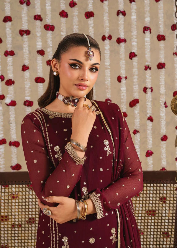 Kiran luxury chiffon Embroidered womenswear 3 piece ready to wear suit (Watch video)