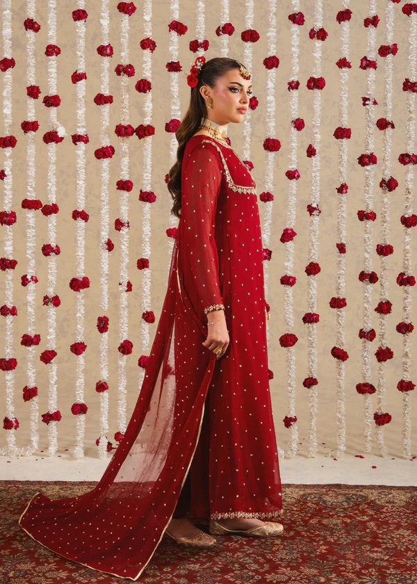 GULNAR luxury chiffon Embroidered womenswear 3 piece ready to wear suit (Watch video)