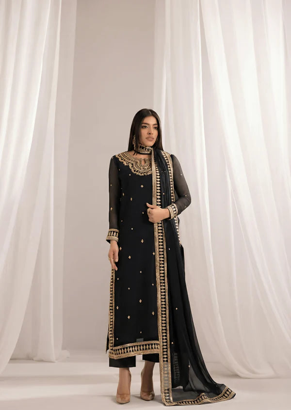 NABIHA Luxury classy style Chiffon 3 piece ready to wear traditional embroidered asian suit stylish womenswear outfit