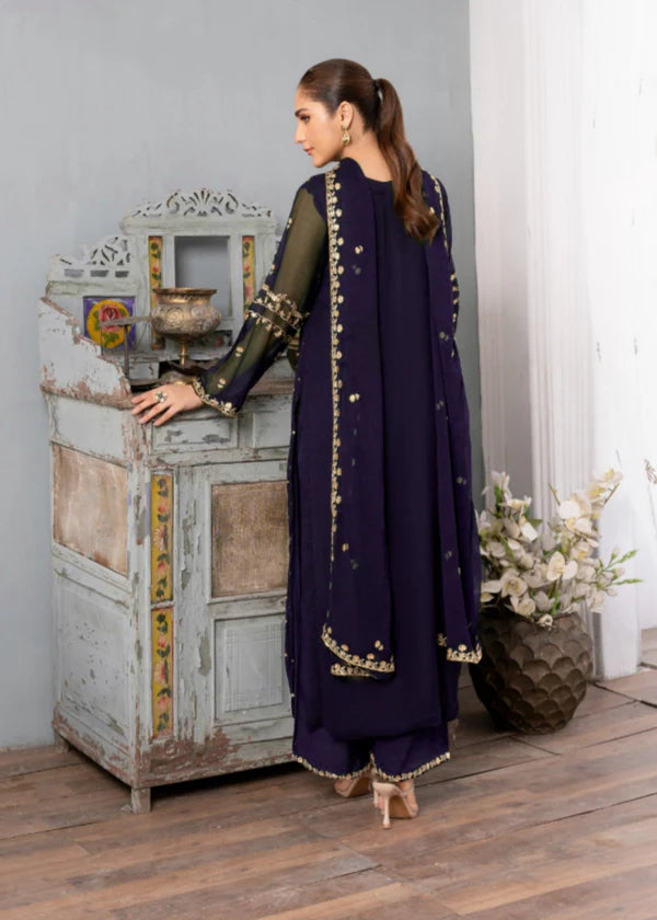 Simi Luxury Chiffon Pret (Navy Blue)