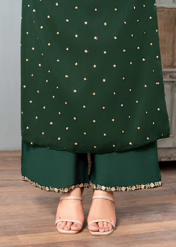 SABEEN luxury chiffon Embroidered womenswear 3 piece ready to wear suit (Watch video)