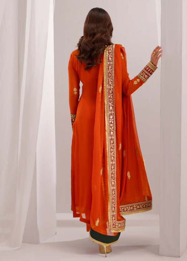 SAHILA Luxury classy style Chiffon 3 piece ready to wear traditional embroidered asian suit stylish womenswear outfit