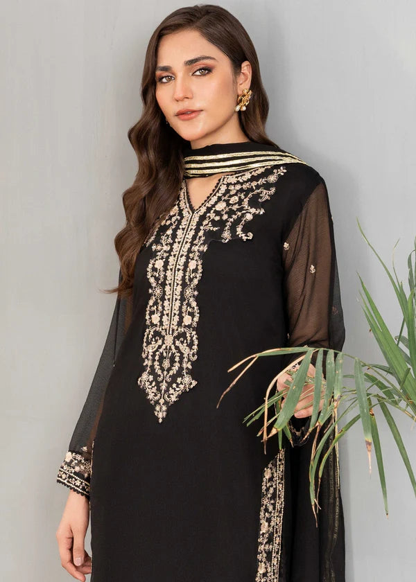 IZEL - 3 piece ready to wear traditional embroidered Chiffon suit