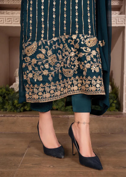 LIVA Luxury classy style Chiffon 3 piece ready to wear traditional embroidered asian suit stylish womenswear outfit
