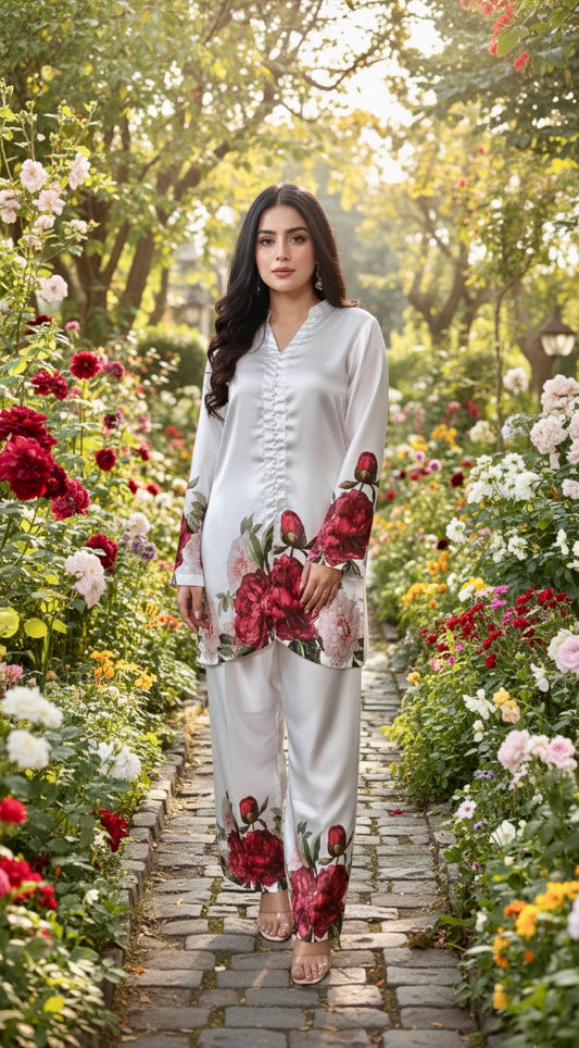 Nayyar 3 piece ready to wear Digital printed outfit
