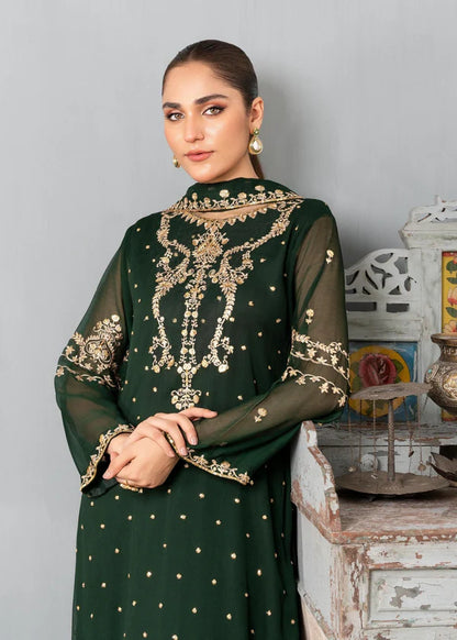 SABEEN luxury chiffon Embroidered womenswear 3 piece ready to wear suit (Watch video)