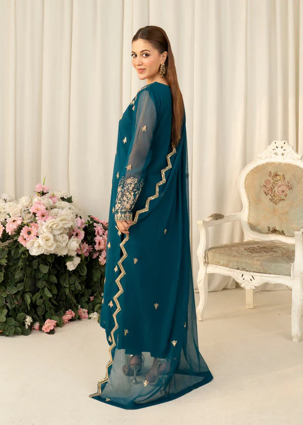 Laila luxury chiffon Embroidered womenswear 3 piece ready to wear suit