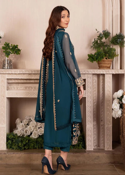 LIVA Luxury classy style Chiffon 3 piece ready to wear traditional embroidered asian suit stylish womenswear outfit